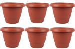Audbhidhi Pots Nursery Planters Gamla Round Shape 24 Inches -Pack Set of 6 Terracotta Big Large Size Plastic Flowers Pot for Plants Home Gardening & Balcony, Indoor/Outdoor