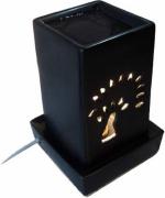 RTWARE Ceramic Electric Aroma Diffuser Oil Burner for Home Fragrance (Black Square)