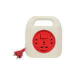 Amster 3 Sockets Universal Multi Plug Extension Board/Flex Box with 4 Meter Heavy Duty Cord (Red &White)