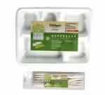 Freshee Bagasse 5 Compartment Disposable Plates With Fork Pack of 10 Compostable Cutlery for wedding and party
