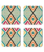 Whats Your Kick Pattern Design Cartoonist Unique Beautiful Pattern Design Printed Set of 4 Coaster With Metal Stand