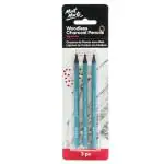 Mont Marte Woodless Charcoal Pencils, 3 Piece. Features 3 Grades of Charcoal Including Soft, Medium and Hard.