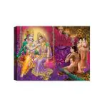 SHASWAT ART glarious radhe Krishna Canvas Painting with Wooden Box Frame for Living Room, Bed Room, Office, Hotels (46cm x 61cm)