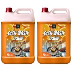 BLISS & BLUSH Dishwash Liquid 10 Liter Orange With Long-Lasting Hygienic&Refreshing, Leaves No Residue, Grease Cleaner
