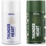RIYA THUNDER HEART BEATS FOR INDIA, WHITE & Green DEODORANT BODY SPRAY LONG LASTING, HEARTBEAT OF INDIA 150 X 2