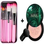 URBEN QUEEN-Makeup Brush Set 7Pc Makeup Mini Brush WITH Mushroom head air cushion cc cream Moisturizing Foundation Brightening BB Cream Whitening Maquiagem foundation Foundation (SET OF 2 )