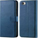 Slugabed Flip Cover Back Case for Vivo Y69 | Leather Finish | Inbuilt Stand & Pockets | Wallet Style Flip Back Case Cover for Vivo Y69 (Blue)