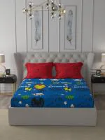 Marvel Avengers Print Cotton 144 TC Double Bed sheet 90 x 100 inch with 2 Pillow Cover 17 x 27 inch