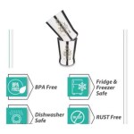 LIMETRO STEEL (Pack of 2) Stainless Steel Laser Print Serving Glasses, Unbreakable Water Drinking Glasses Set(G3-2) Glass Set (350 ml, Steel)