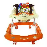 Panda Orange Plastic Musical Walker With Tray, 6 Months