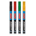 SONI OFFICE MATE Acrylic fine Tip Marker Pens (Assorted Color, Pack of 4)