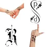 Ordershock Waterproof PR Name Letter Temporary Body Tattoo (Pack of 2)