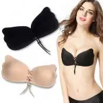 MIXCART Backless Sticky Bra,Silicone Sticky Bra(Grey & Black Sticky Bra Pack Of 2 B)