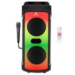 Tronica Rockstar- The Rocking TWS Bluetooth Rechargeable Speaker with Vivid DJ Lights 16Wx2 Along with Remote & Wired mic