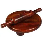 MANSHAMART Full Size Wooden Rolling pin Board / Wooden Chakla belan Set / Kitchen Item Tools / Wooden roti chapati Maker / Chakla 12 inch / Belan 12 inch