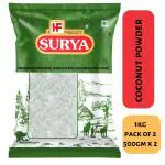 HF,Surya 1kg Coconut Powder (Pack Of 2; 500gm Each )Desiccated Coconut Powder | Khopra Powder | Nariyal Powder
