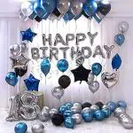 FANEX Latex Solid Happy Birthday Metallic Balloon (Pack of 43)