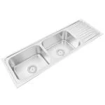 Anupam 323 304 Grade Stainless Steel Double Square Bowl with Drain Board Kitchen Sink (60 x 20 x 8 inch)