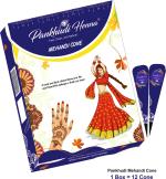 Pankhudi Henna Mehendi Cone Herbal Pure Leaves of Natural Henna for Hand Design on Festivals (Pack of 12 Piece) (350 g)