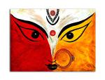 Tamatina Multicolor Religious Art Maa Kali God Unframed Canvas Painting - 13X10 Inch