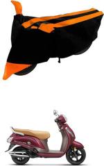 RONISH Two Wheeler Cover for Suzuki (New Access 125, Black, Orange)