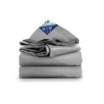 TUFFPAULIN 12FT X 9FT 200 GSM Silver Super Heavy Duty Tarpaulin Tirpal Tadpatri Tharpai Thadika, Reinforced Eyelets, UV Resistant, Waterproof, 6 Layer MLCL 3D Rib Technology,1 No.