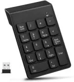 AdzMozi New, Wireless Numeric Keypad Slim Mini Number Pad Keyboard 18 Keys Numpad for Desktop Laptop PC Notebook