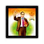 Generic Wood Framed Poster Of Dr. B. R. Ambedkar-19832, 13 X 13 Inch