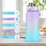 Krupanidhi 2 Liter Sipper Water Bottle- Multipurpose Plastic Water Bottle for Gym,home,outdoor,picnic, School,office- Motivational Leakproof Bpa Drinks Bottle for Fitness Purpose (Multi Color, 2 Litre,pack of 1)