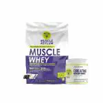 Muscle Asylum- Muscle Whey 100% Whey Protein-24g Protein, 5.29g BCAA - Cookie Cream (29 Servings) - 1 Kg (2.2Lbs) & Micronized Creatine Monohydrate Powder - 83 Servings, 250gm (Unflavored)