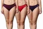FF Essentials Women's Cotton Bikini Brief Underwear No Show Panties, Soft Stretch Bikini Panties, Pack of 3, Extra Large