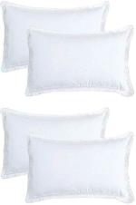 Outlay Home Plain Pillows Cover (Pack of 4, 45 cm*68 cm, White)