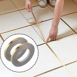 SELEMI 50 Meters Golden Tape, Home Floor Wallpaper Waterproof Tiles, Tile gap Tiles Stickers for Floor-(5 MM Wide, Gold)