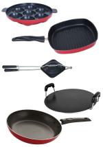 Nirlon 5 pcs of Red Non-stick Pot and Pans Cookware Set, Standard