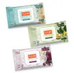 Tulips Refreshing Wet Wipes3 Absolutely Summer Fragrances, made with 100% Biodegradable Fabric, LID Pack (Pack of 3) 30 wipes each