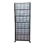 Novatic 6-Shelf Door Velcro And Zip Shelf Fabric Cover With Wheel Metal & Plastic Collapsible Wardrobe For Clothes, Toys, Shoes, Sandal, Boot, Shirt, Pant, Baby Products, Garments Cabinet Storage