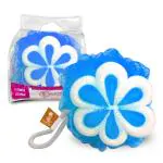 Majestique Flower Bath Loofah Shower Puff Sponge Shower Loofahs Pouf Ball Mesh Bulk Puffs Large, Body Scrubber for Women - Multicolor
