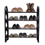 Sanamstore 4-Tier Plastic Cabinet for Shoe Storage | Shoe Rack for Office(Black)