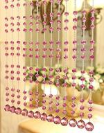NP Pink Plastic Crystal Bead Curtain (Pack Of 10)