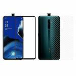 Kite Digital Oppo Reno 2F/2Z Back Screen Protective Film Carbon Fiber Skin Transparent Screen Guard Sticker + 5D/6D/11D/21D (Black) Premium Tempered Glass Screen Protector