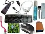 Anjo 9 in 1 Combo of Wired Keyboard, Wired Mouse, Pad, USB Hub 2.0, Cleaning Kit with Cloth & Brush 100ml, Extension Cable 1.5 Meter, LED Light, OTG Micro & C to A Type