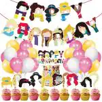 Zyozique Princess Birthday Decoration Set, Girl birthday party supplies, Banner, Cake Topper, Cup Cake Topper and Balloon for Princess themed party decorations.(Pack of 37)