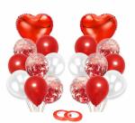 AMFIN Balloons Confetti Balloons Birthday Party Confetti and Metallic Balloons for Birthday Decoration Items (Red) - Pack of 20