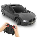 Mirana C-Type USB Rechargeable Tracer Racing RC Car with Nitro Booster | High Speed Remote Control Car Toy | Gift for Boys and Kids Girls (Charcoal Black)