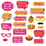 Festiko Haldi Ceremony Photo Booth Party Props Set Of 25 Pcs For Wedding Photo Booth, Haldi Photo Booth, Haldi Props For Bride And Family