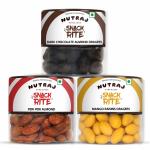 Nutraj Sweet n Spicy Flavoured Dry Fruit Combo Pack Dark Chocolate Almond 100g, Mango Raisin 100g, Peri Peri Almond 100g