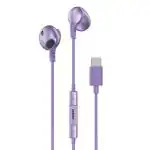 DUDAO USB TYPE-C Super Bass earphone Attractive Design Stereo Headset with Hi-Fi Audio Wired Headset (Purple, In the Ear)