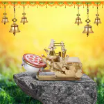 RISING STAR FULLY AUTOMATIC 6INCH MINI AARTI MACHINE GOLDEN COLOUR COPPER WITH 2 BELLS & 2 ZALAR & 1 NAGARA MANUAL CONTROL FOR HOME/SATASANG/TEMPLE/POOJA ROOM