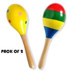 Enorme Non Toxic Wooden Maracas Sound Rattle Shakers For Babies and Infants ( 2 Pcs )