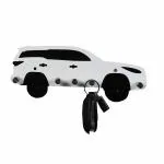 Sarvatr Acrylic Fortuner Car Decorative Crafted Key Rack Designer Wall Mount Key Holder (Black & White)